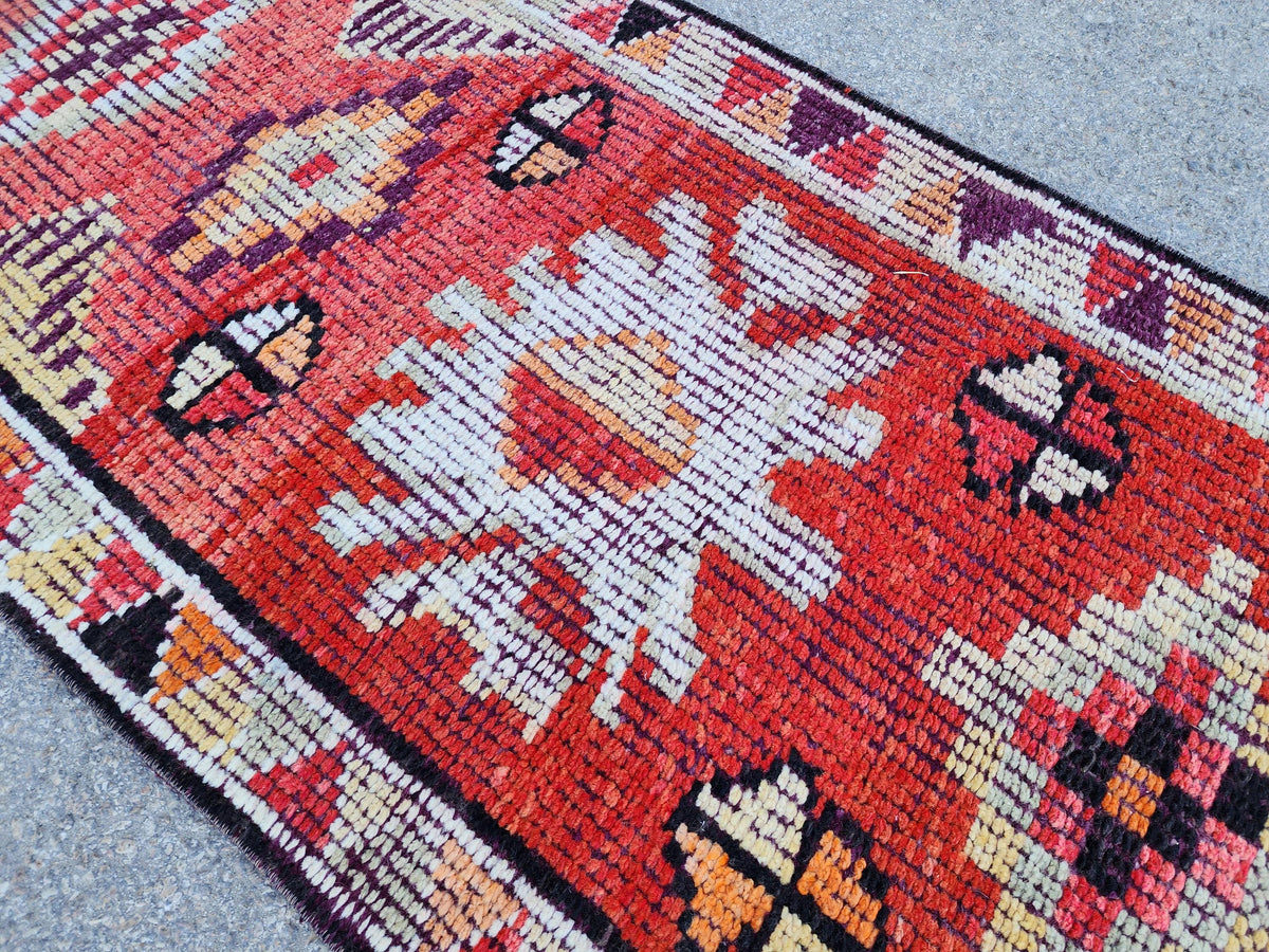 2x10 Herki Runner Rug, Hand Knoted Wool Decor, Hallway Decor, Eco Friendly