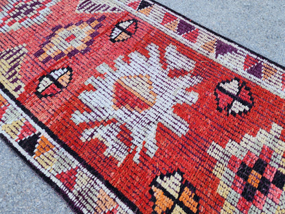 2x10 Herki Runner Rug, Hand Knoted Wool Decor, Hallway Decor, Eco Friendly