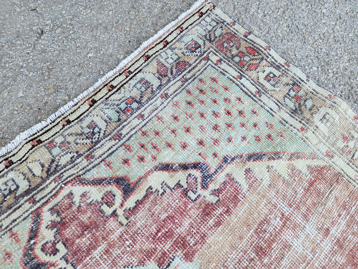 4x7 Vintage Boho Area Rug, Rustic Hand Knotted Up Cycled Wool, Eco Friendly, Turkish Hand Made