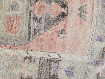 3x10 Neutral Wool Rug, Turkish Malatya Hand Knotted Runner, Kitchen Brown Carpet