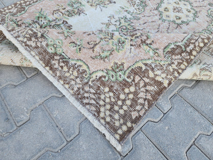 Handwoven Turkish Oushak Rug: 4x7 Wool & Cotton Medallion Rug, Home Rustic Decor