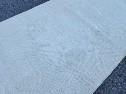 3x12 Neutral Runner Rug, Turkish Hand Knotted, Up Cycled Wool, Kitchen Decor