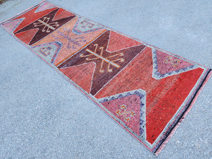 3x9 Natural Runner Rug, Kitchen Home Decor, Hand Knotted Up Cycled Wool