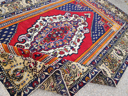 5x8 Hand Made Area Rug, Oriental Turkish Hand Made Decor, Rustic Home Decor