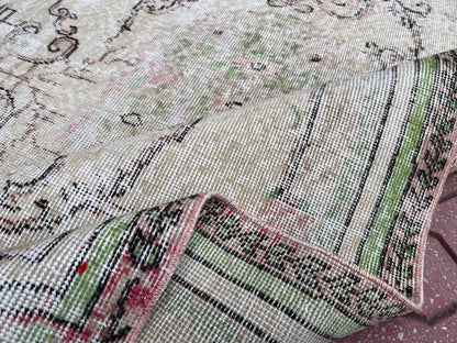 Handwoven Turkish Oushak Rug 4x6: Wool & Cotton Blend