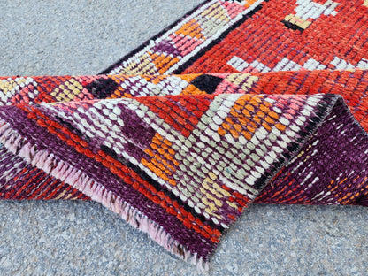 2x10 Herki Runner Rug, Hand Knoted Wool Decor, Hallway Decor, Eco Friendly