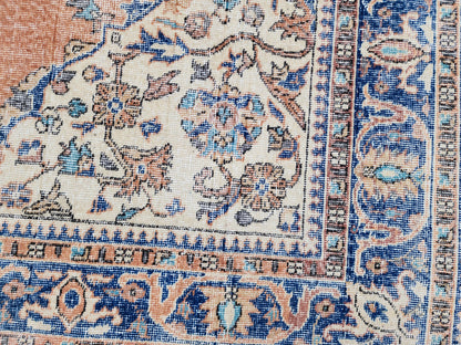 Oushak Area Rug 7x10, Hand Knotted Wool Turkish Carpet, Living Room Decor