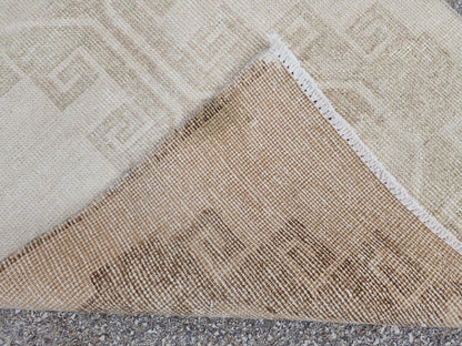 2x11 Neutral Runner Rug, Rustic Oriental Hallway Decor, Muted Wool