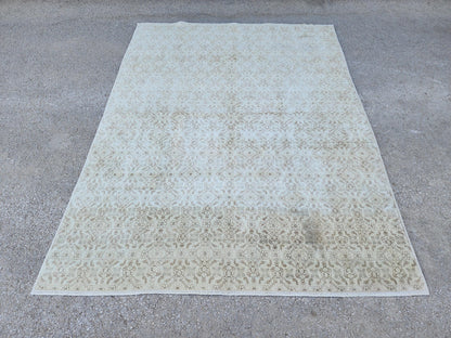 6x8 Neutral Rug, Hand Knotted Rustic Home Decor, Eco Friendly