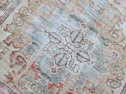 4x7 Vintage Boho Area Rug, Rustic Hand Knotted Up Cycled Wool, Eco Friendly, Turkish Hand Made