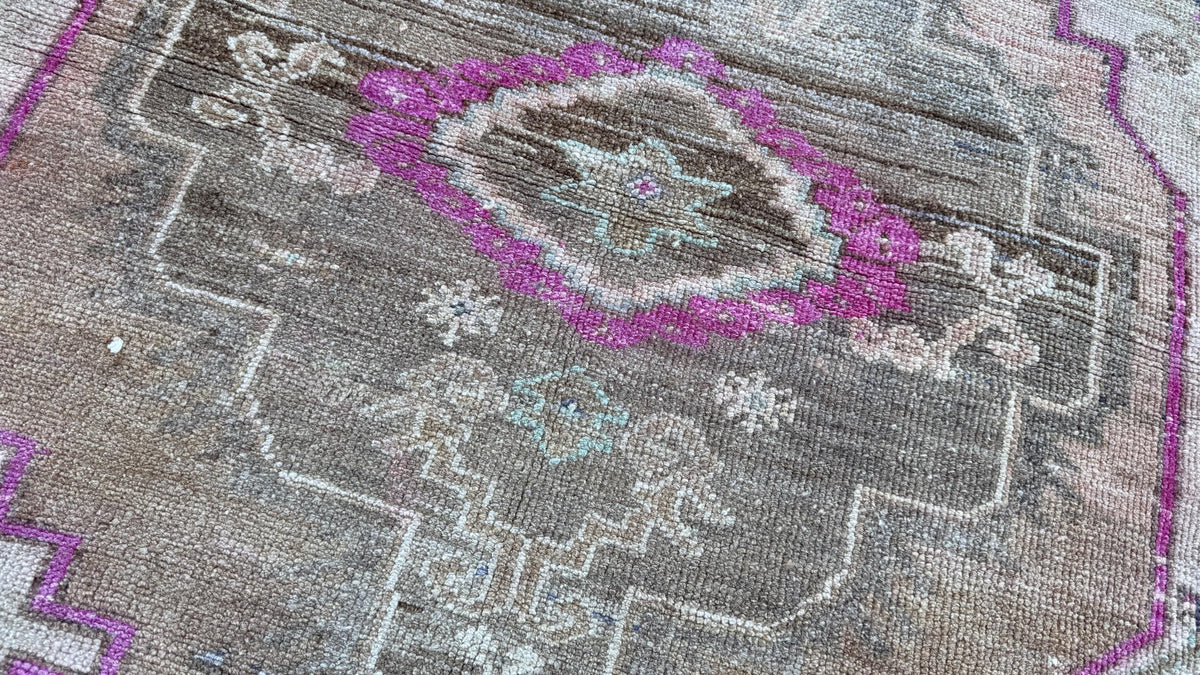 3x4 Boho Kars Rug, Hand Knotted Up Cycled Wool, Farmhouse Decor