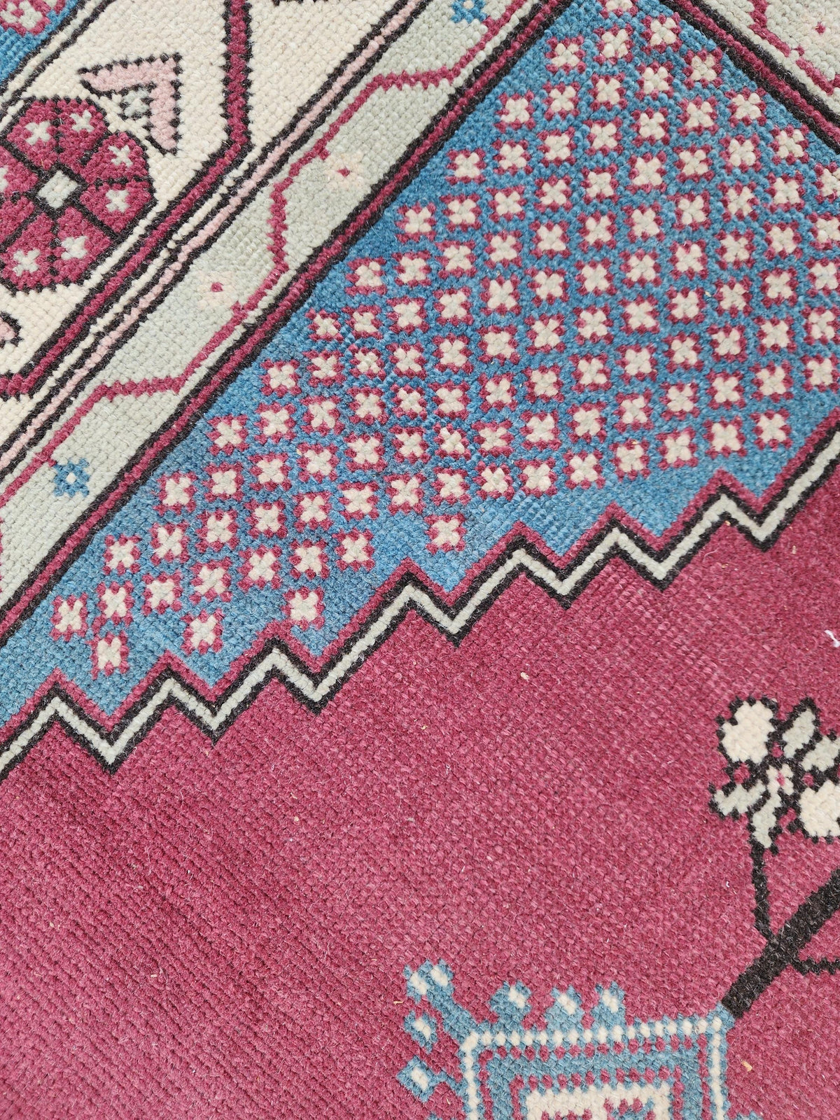 4x9 Turkish Wool rug, Bohemian Living Room Decor, Oriental Hand Made Carpet