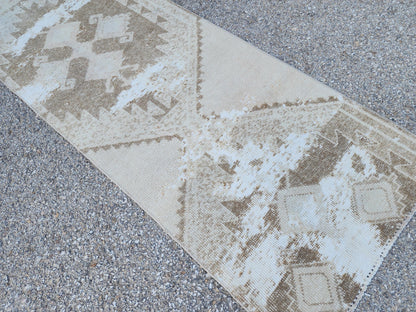 Turkish Runner Rug 2x9: Beige Oriental Hallway Bohemian Decor