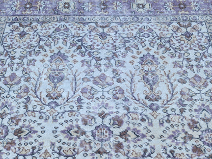 Oushak Neutral Rug 5x9, Turkish Beige Hand Made Carpet, Rustic Dining Room Decor