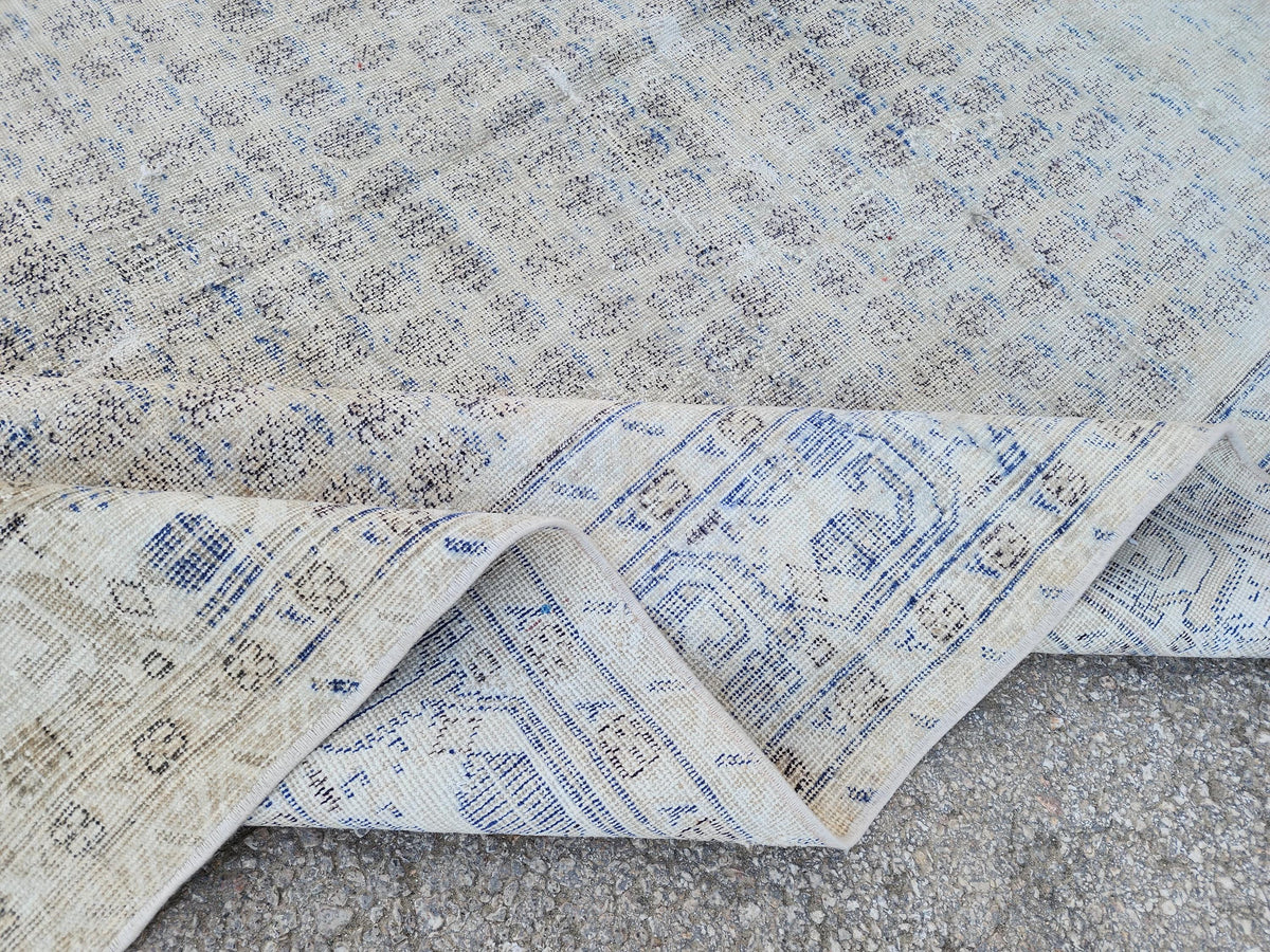 6x9 Antique Muted Rug: Turkish Hand Knotted, Farmhouse Soft Rug