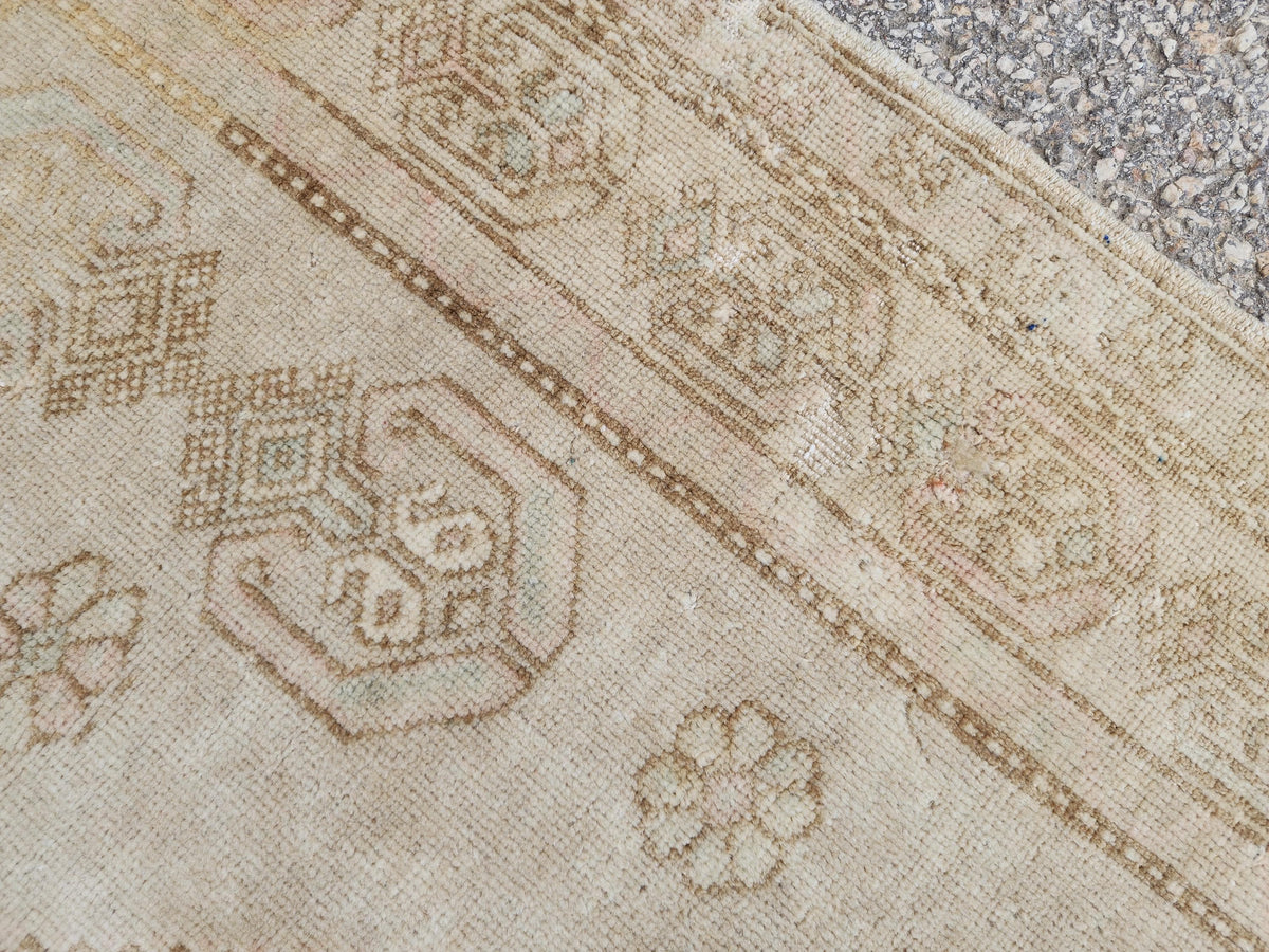 4x7 Neutral Wool Rug, Turkish Wool Anatolian Hand Made, Home Kitchen and Entryway Decor