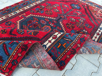 4x6 Vintage Oushak Rug: Turkish Wool Area Rug